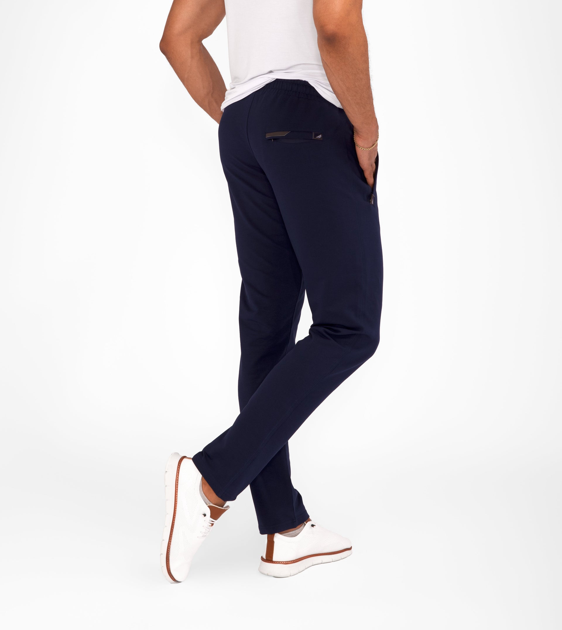 Navy Blue Athletic Tapered Jogger Pants for Tall Men - Image 4