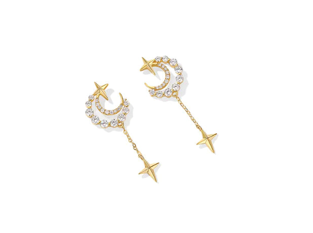 Spring Star and Moon Earrings for Women - Trendy Style