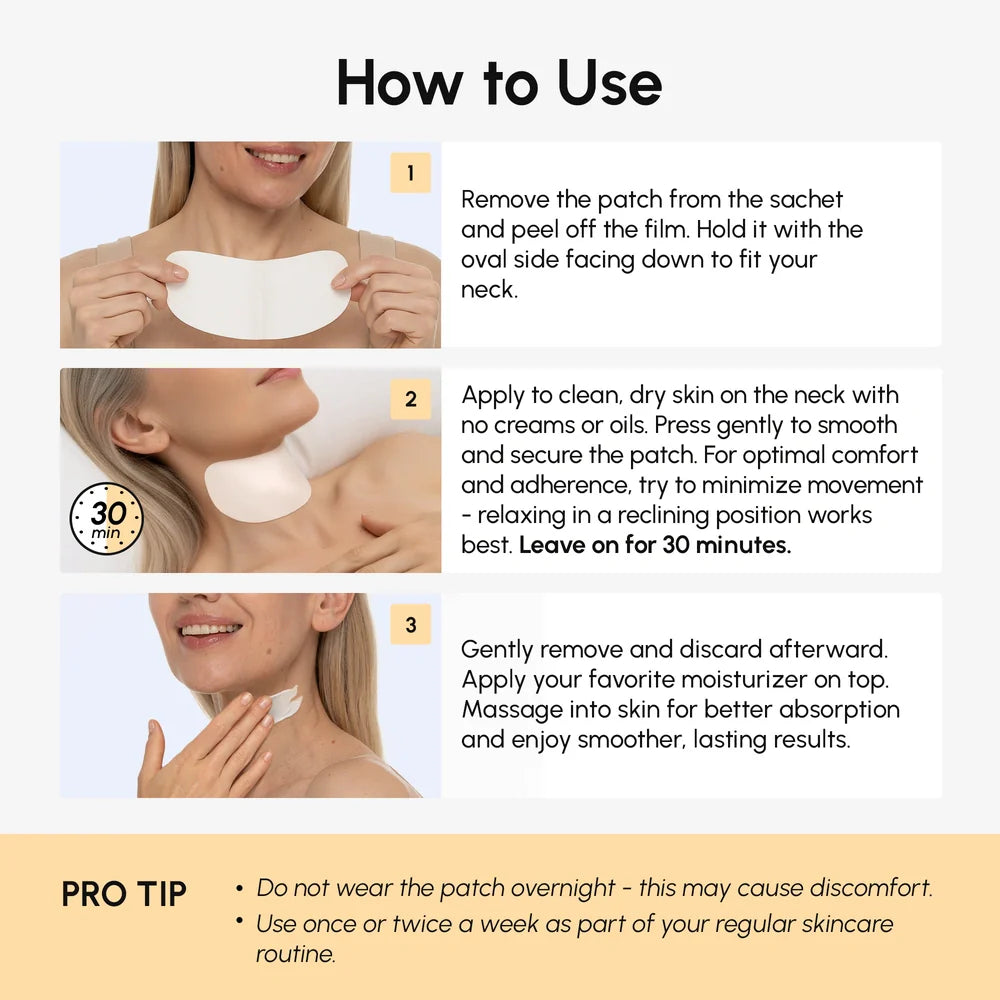 Lifting Neck Wrinkle Patches with Retinol and Collagen Firming - Image 5