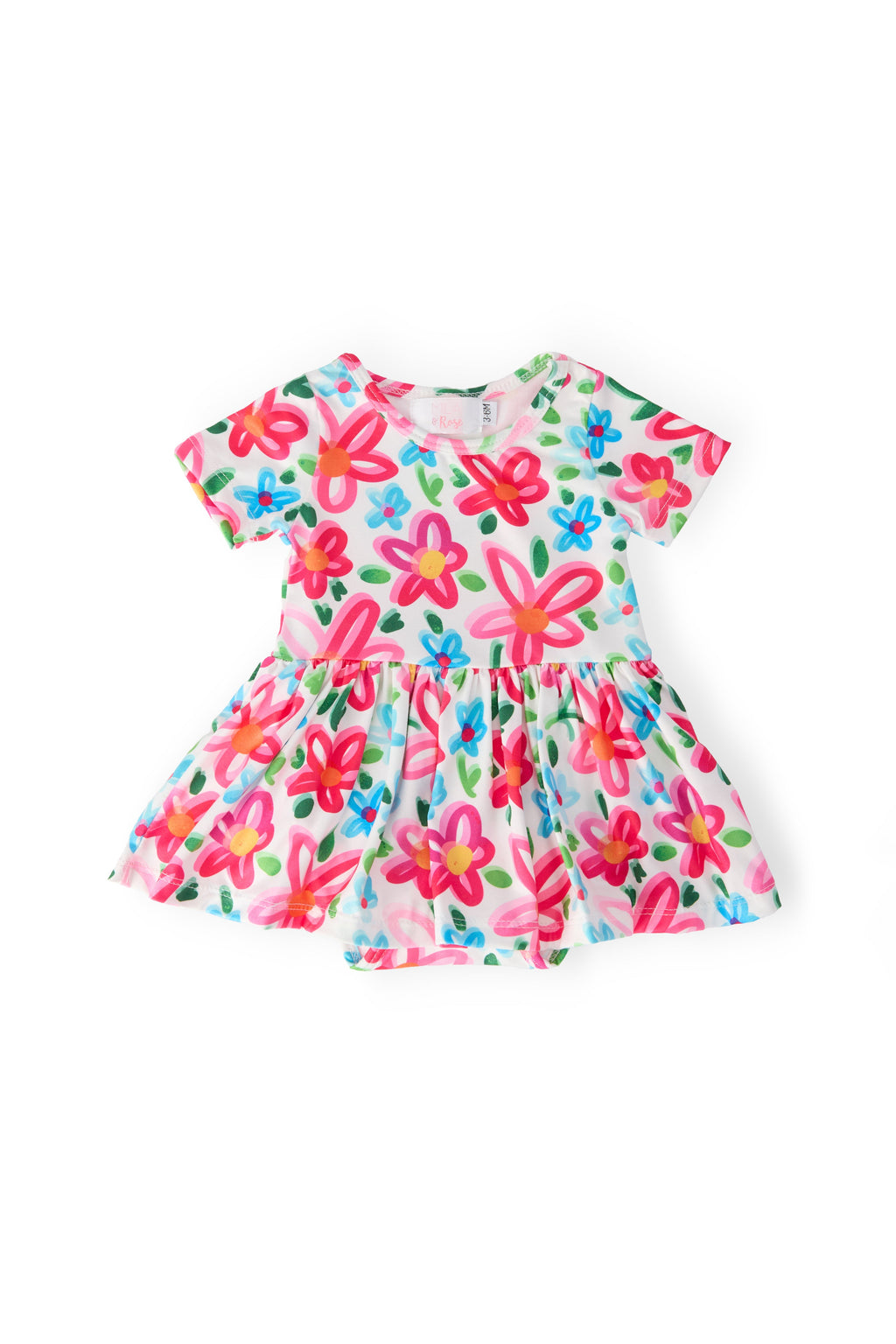 Neon Floral S/S Twirl Bodysuit
