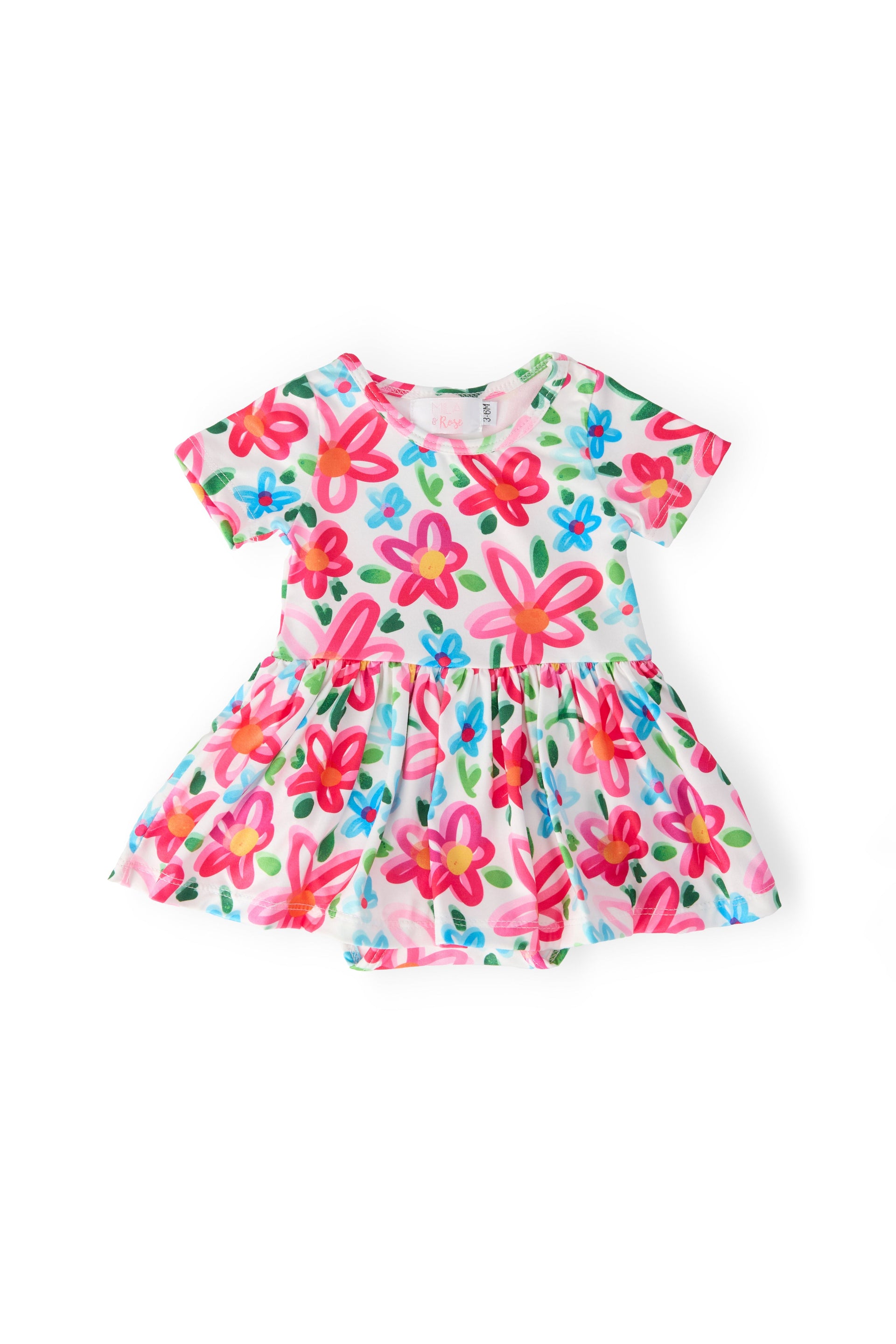Neon Floral S/S Twirl Bodysuit