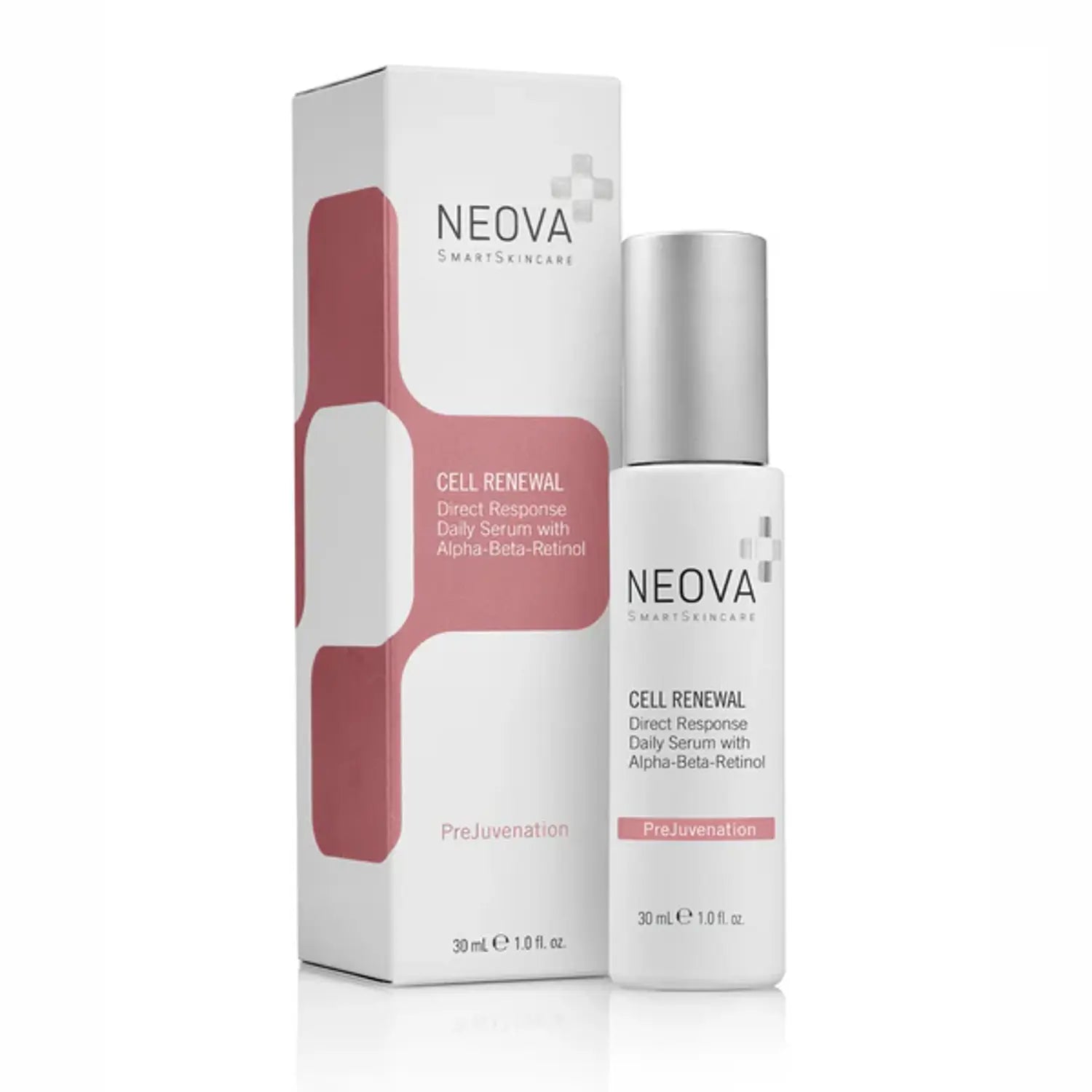 Neova Cell Renewal 1 Oz bottle in white, silver, and pink packaging.