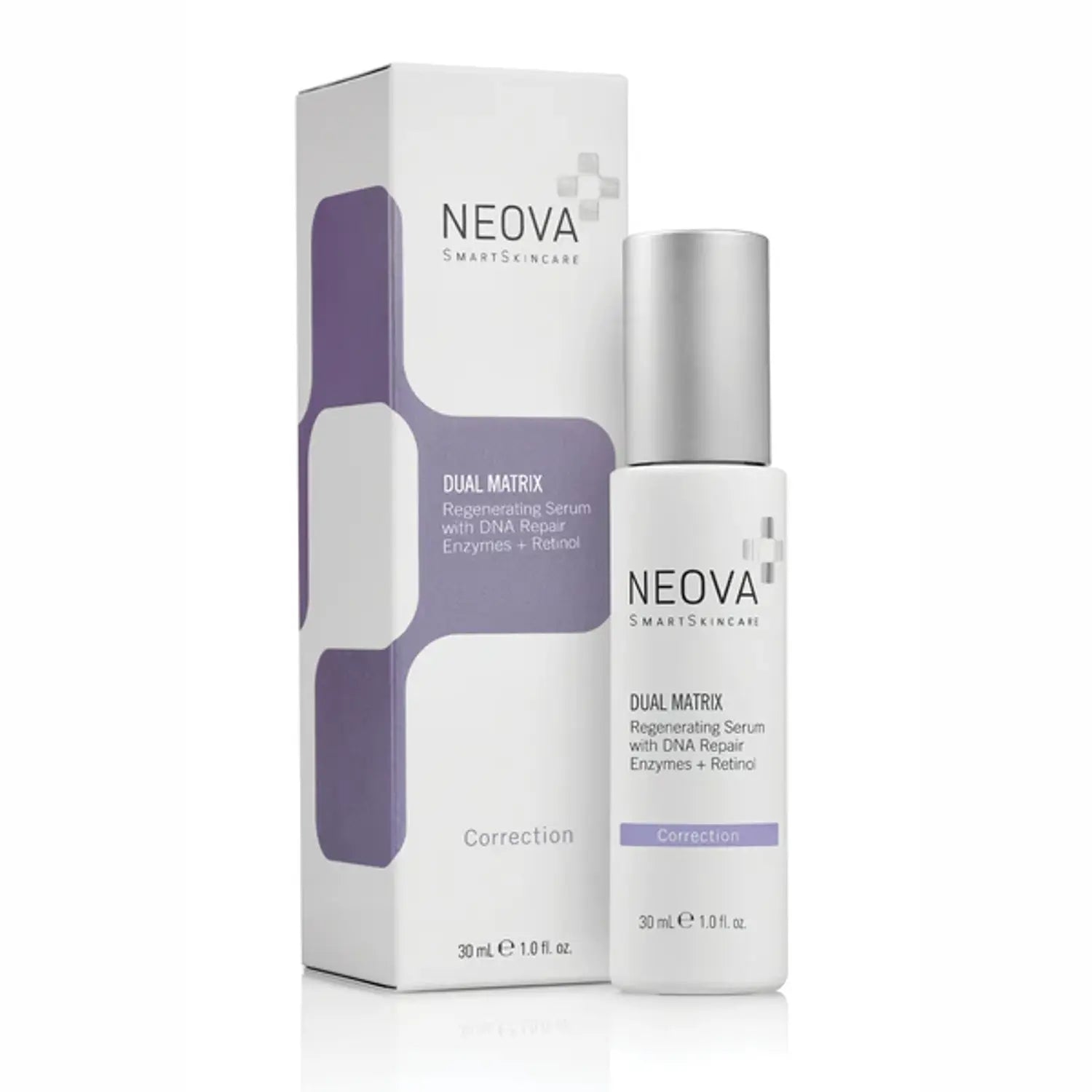 Neova Dual Matrix Retinol and DNA Serum bottle, 1 Oz anti-aging skincare treatment.