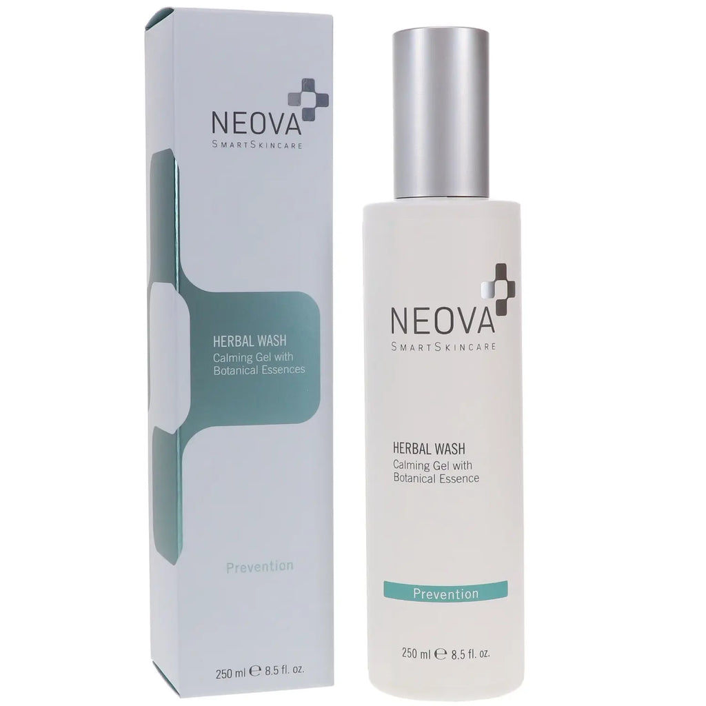 8.5Oz bottle of Neova Herbal Wash botanical cleanser for radiant skin