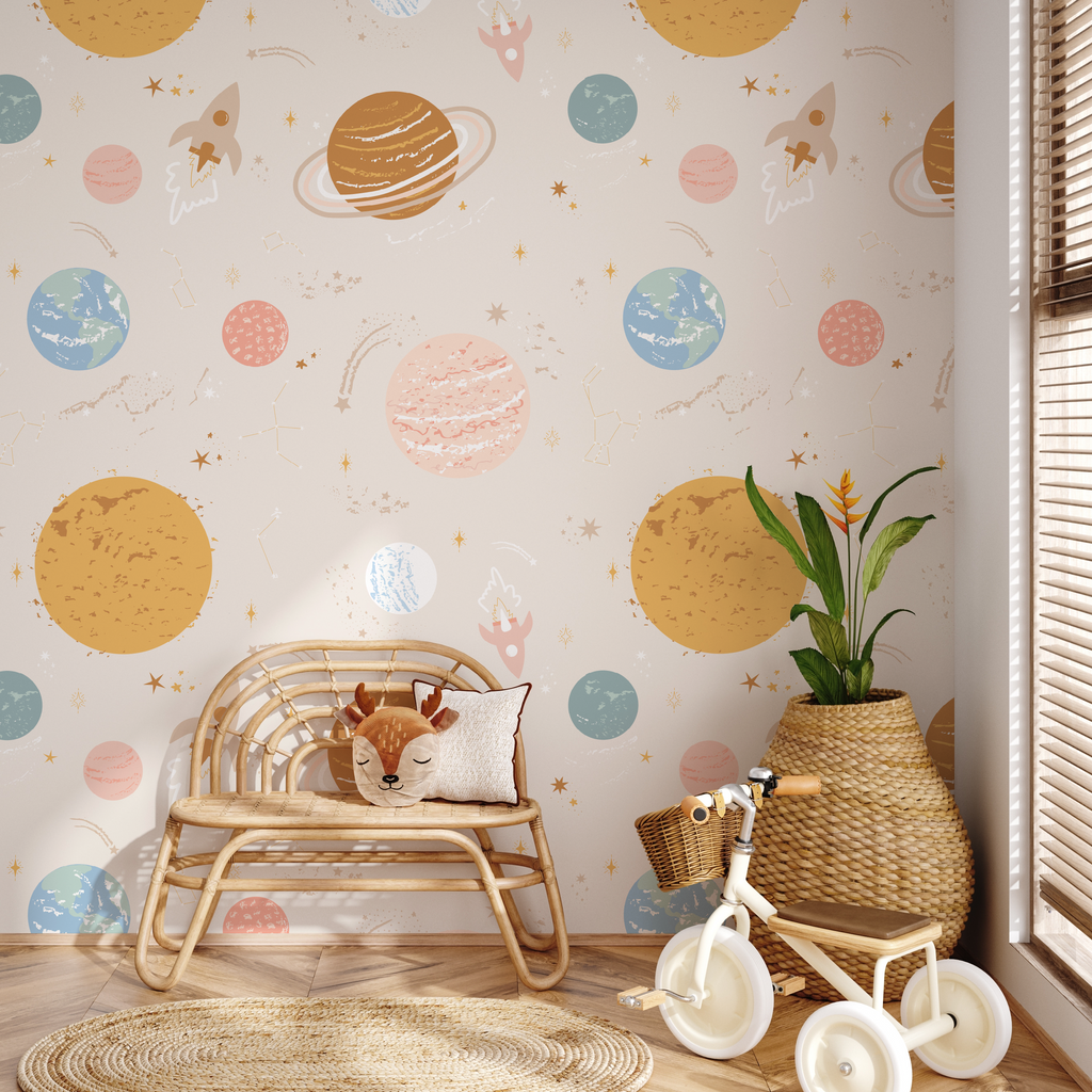 Venus Multi-Color Whimsical Removable Wallpaper