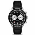 The Apex Reverse Panda watch featuring a 42mm black and white dial and steel casing.