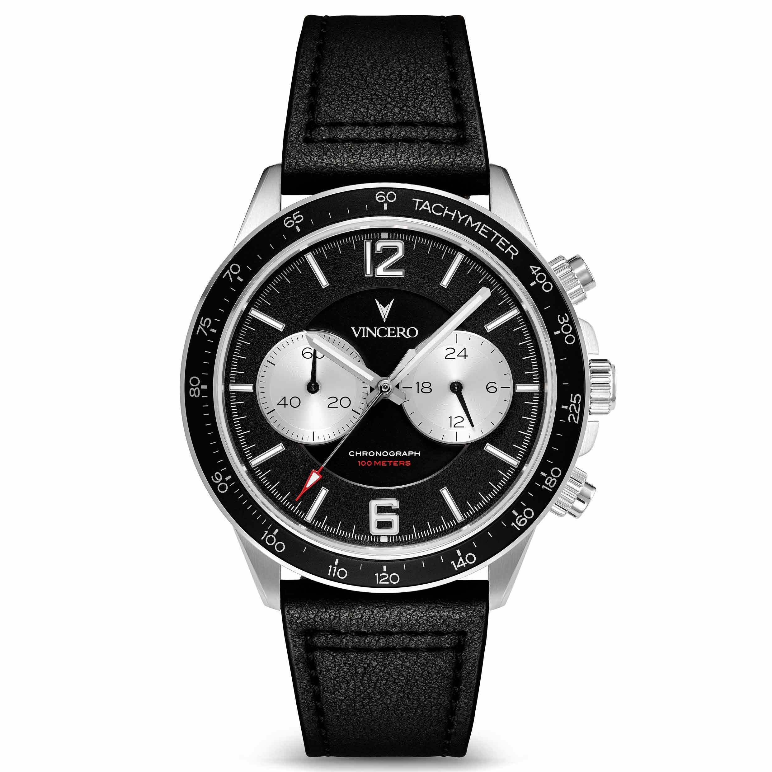 The Apex Reverse Panda watch featuring a 42mm black and white dial and steel casing.