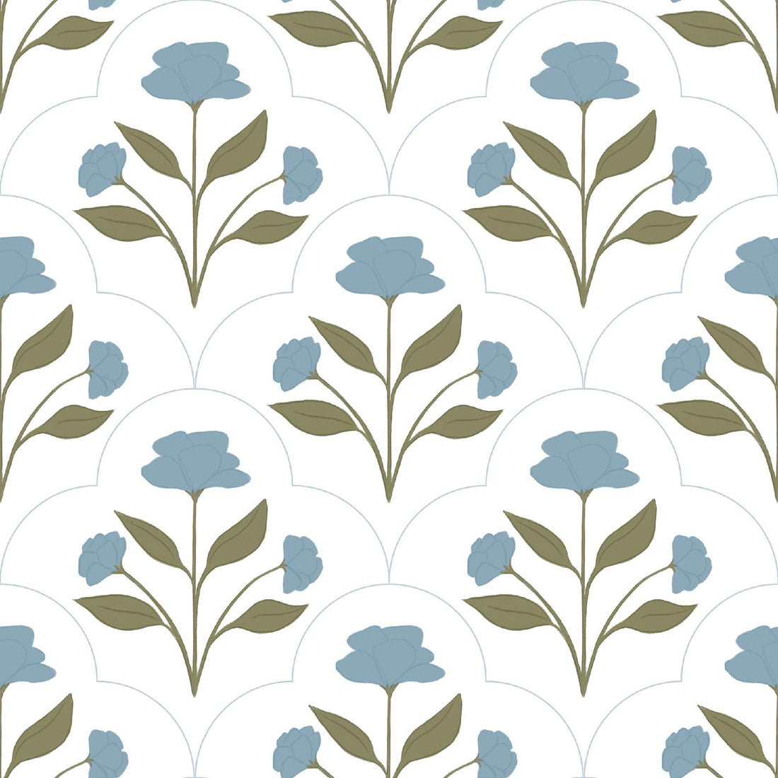 Nicole Bohemian Floral Removable Wallpaper - White and Terracotta