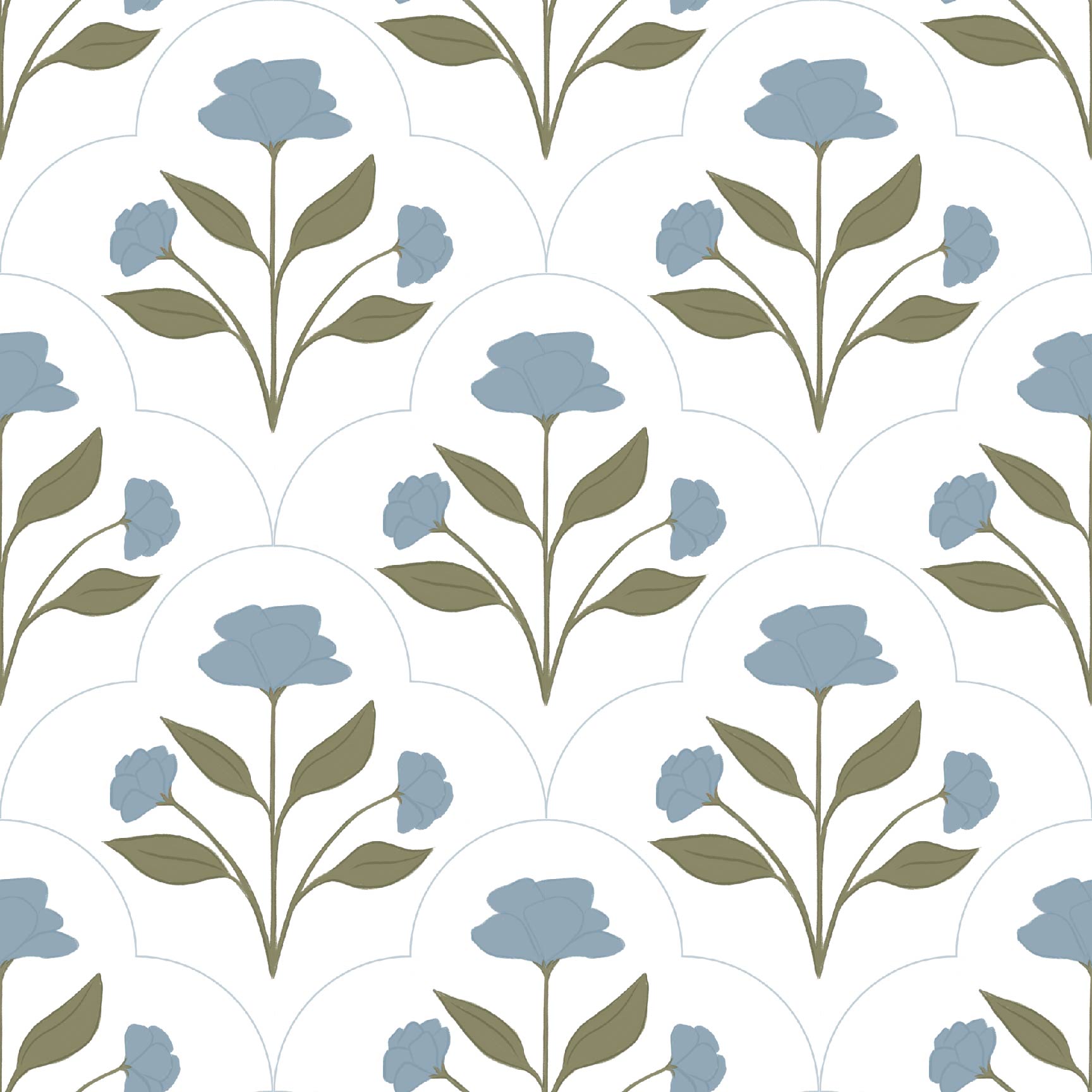 Nicole Bohemian Floral Removable Wallpaper - White and Terracotta