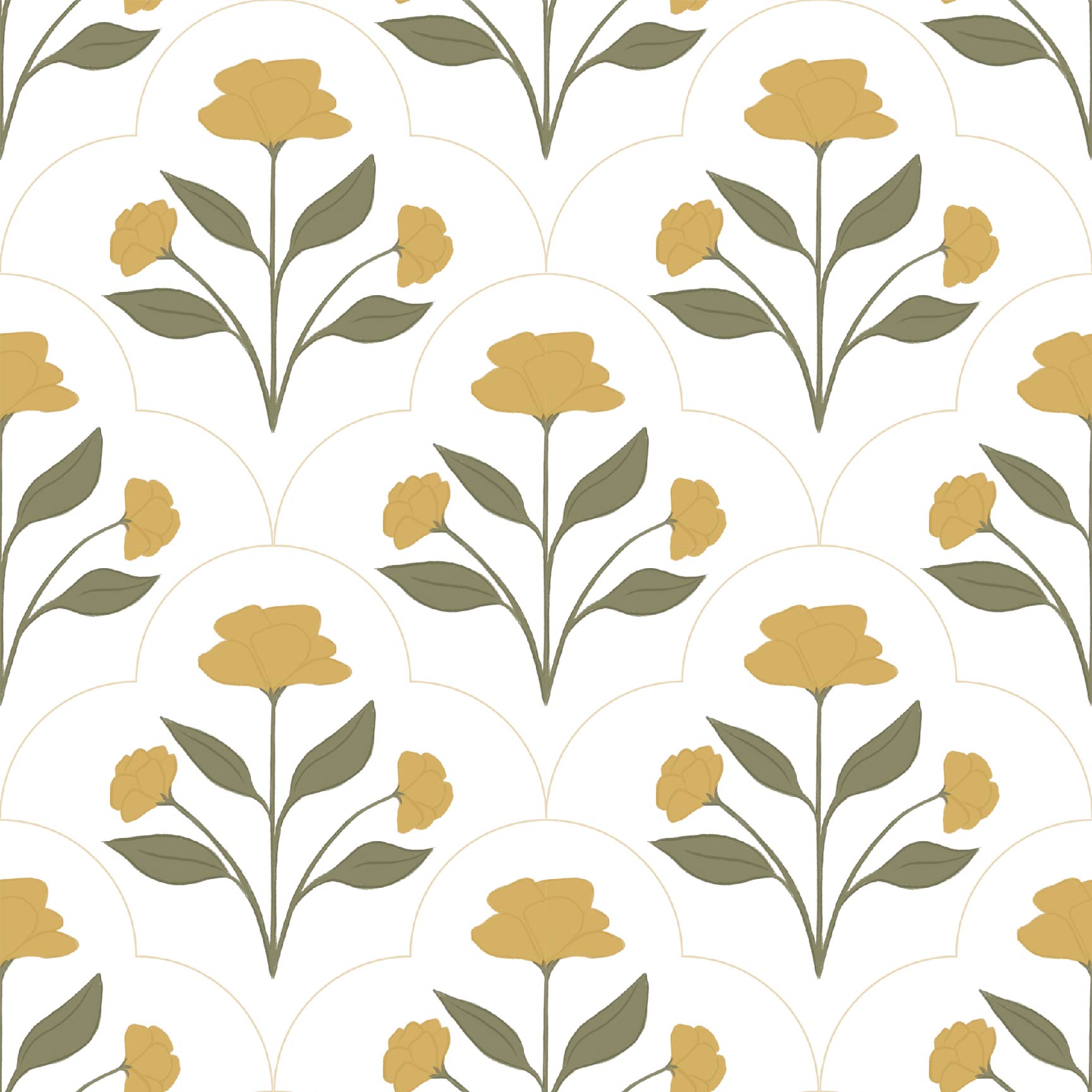 Nicole Bohemian Floral Removable Wallpaper - White and Terracotta