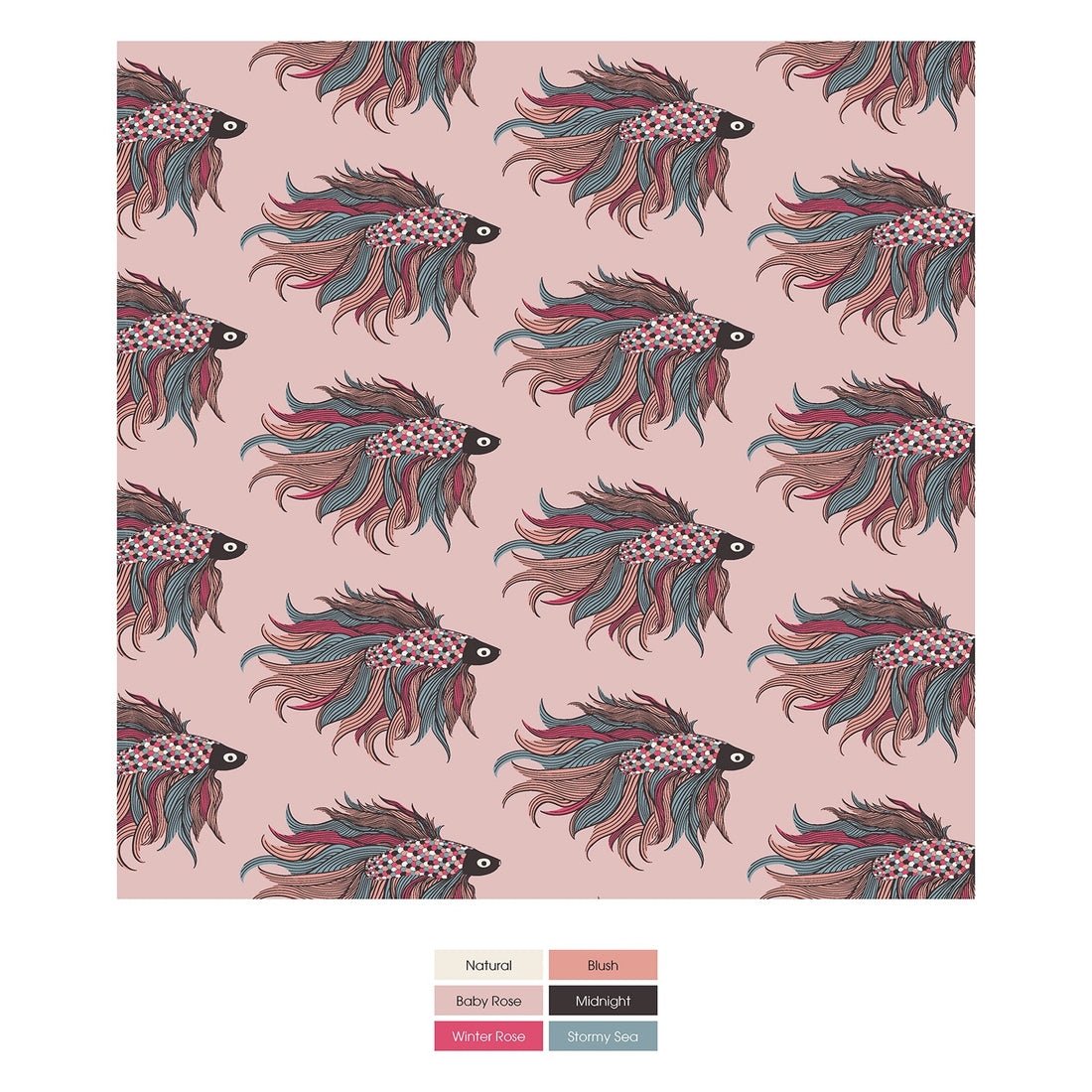 Print Convertible Sleeper with Zipper in Baby Rose Rainbow Fish