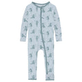 Print Coverall with 2 Way Zipper in Illusion Blue Forest Fairies