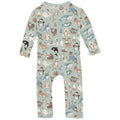 Print Coverall with 2 Way Zipper in Aloe Arctic Animals