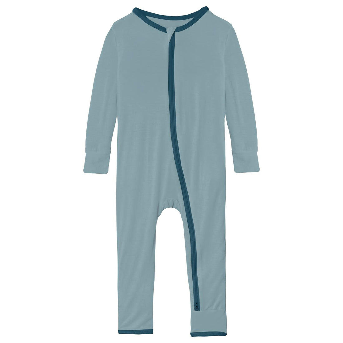 Coverall with 2 Way Zipper in Stormy Sea with Peacock