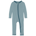 Coverall with 2 Way Zipper in Stormy Sea with Peacock