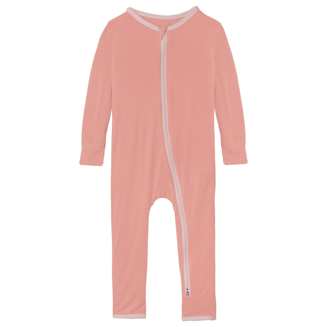 Coverall with 2 Way Zipper in Blush with Baby Rose