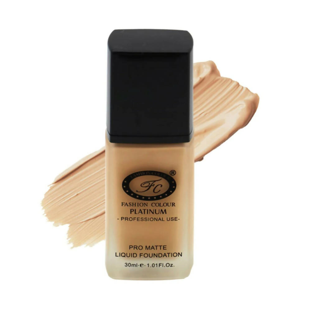 Pro Matte Liquid Foundation in Warm Beige bottle for medium to fair skin tones