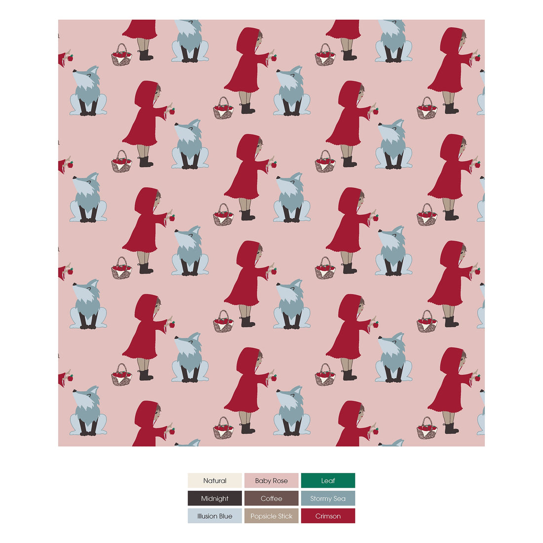 Print Convertible Sleeper with Zipper in Baby Rose Little Red Let's Be Friends