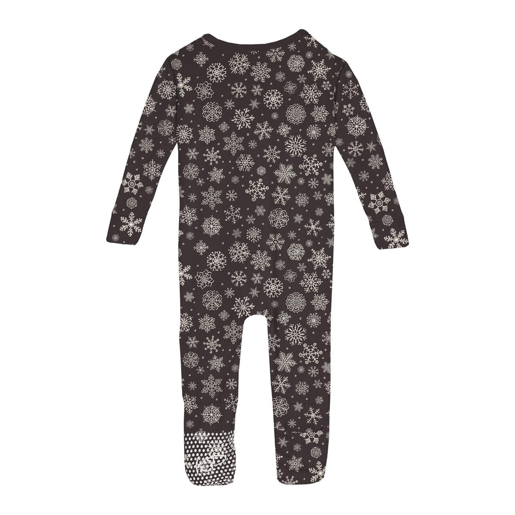 Print Convertible Coverall in Chalkboard Snowflakes