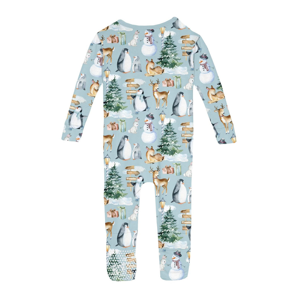 Print Convertible Coverall in Spring Sky Winter Woodland