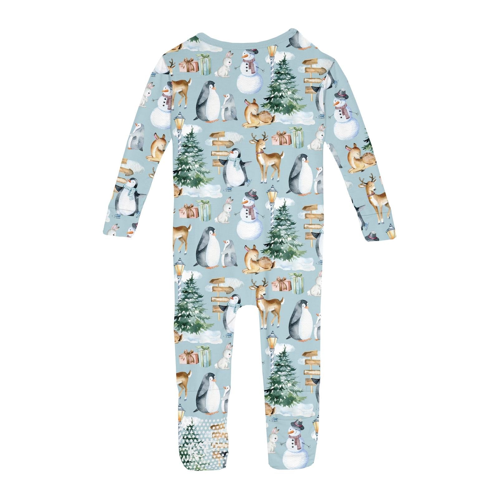 Print Convertible Coverall in Spring Sky Winter Woodland