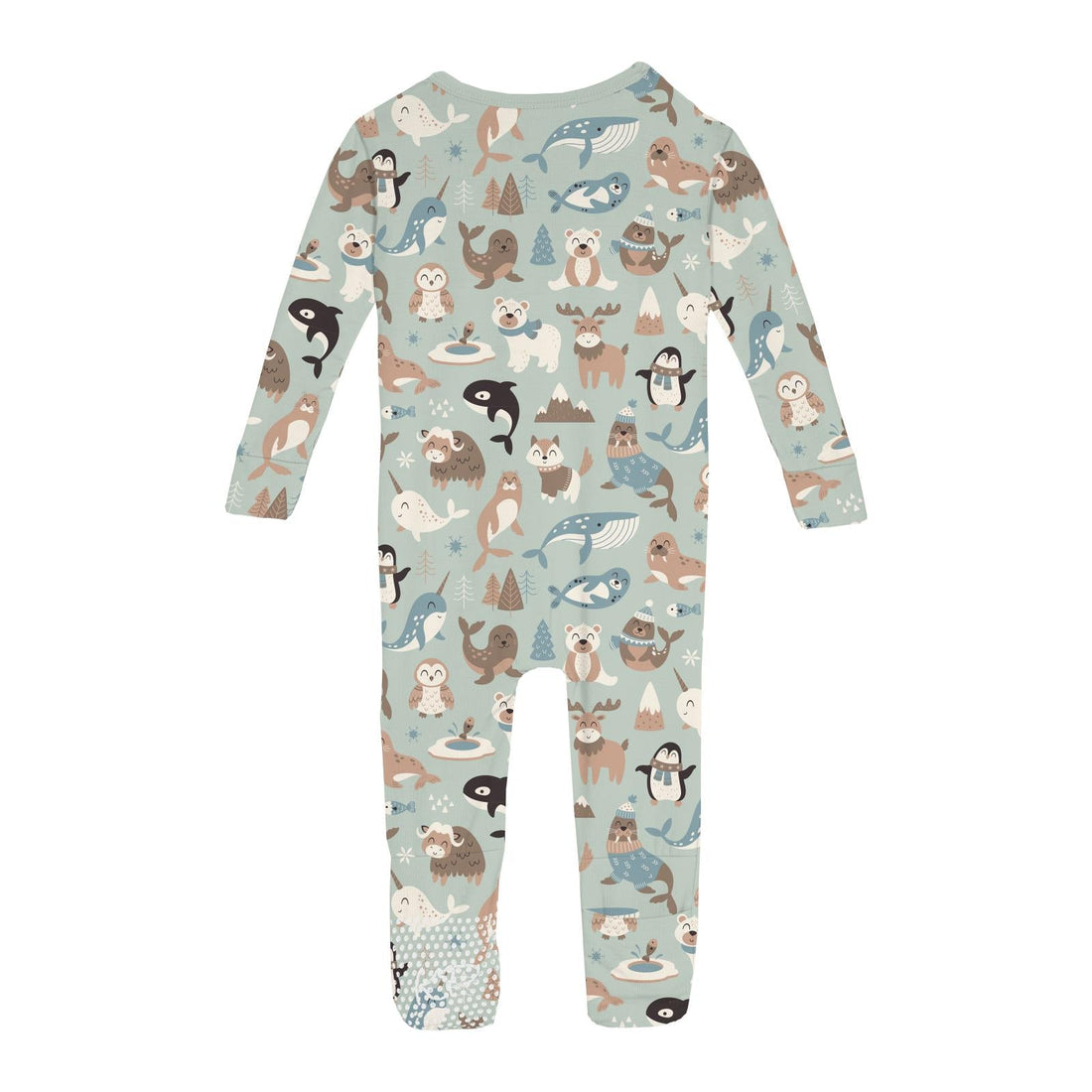 Print Convertible Coverall in Aloe Arctic Animals