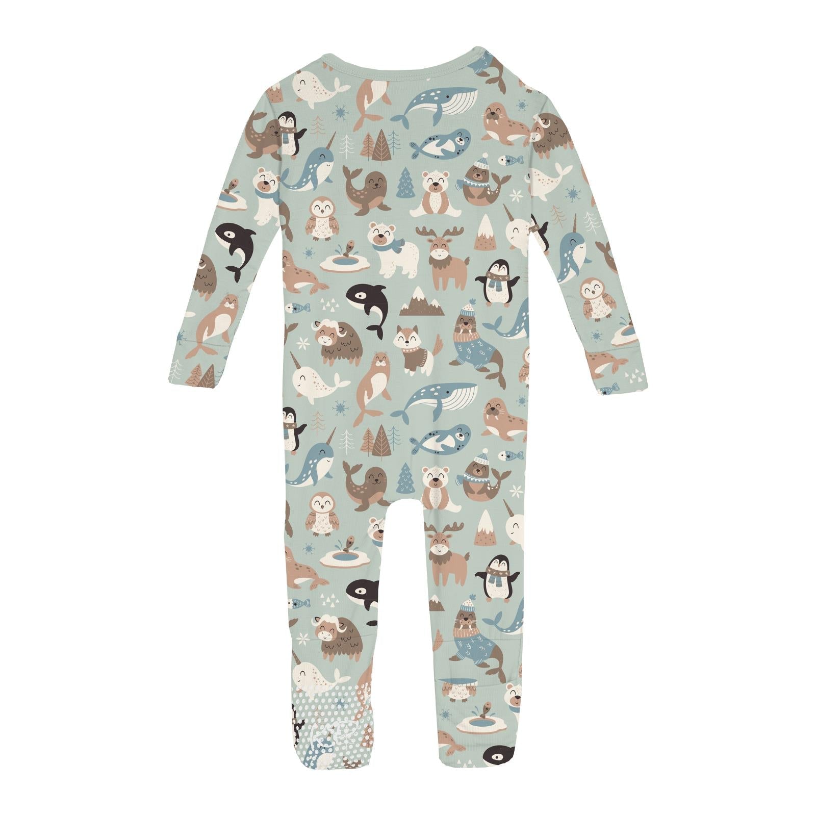 Print Convertible Coverall in Aloe Arctic Animals