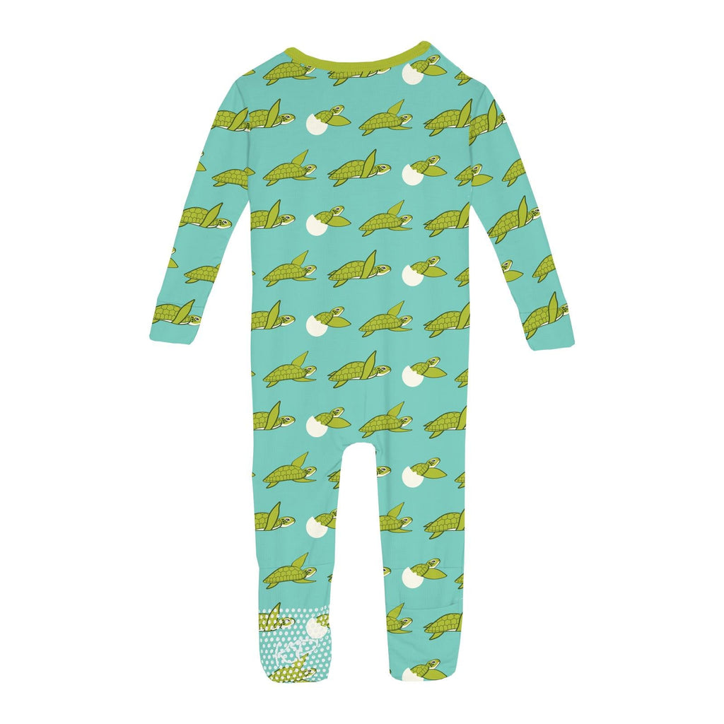 Print Convertible Sleeper with Zipper in Glass Sea Turtles