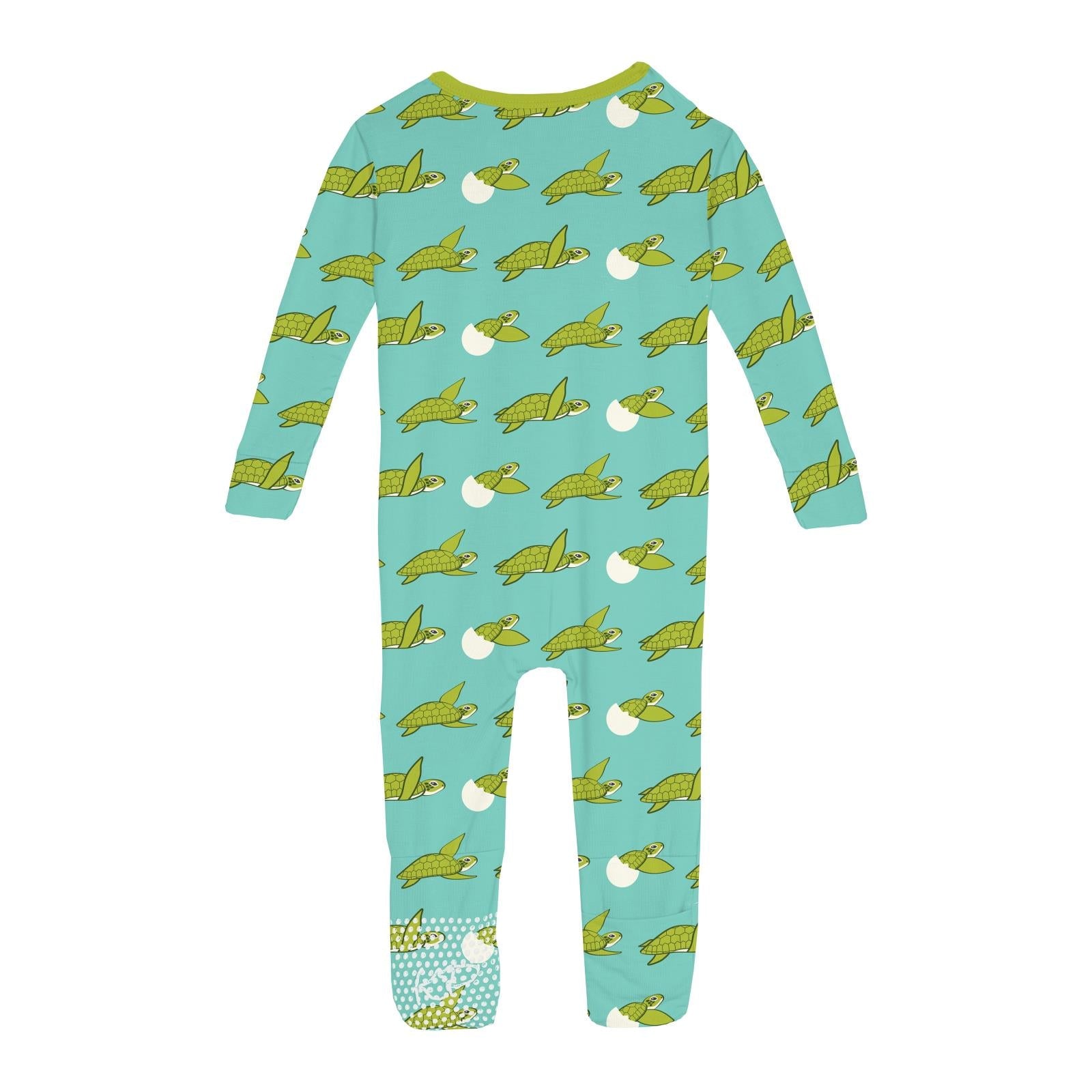 Print Convertible Sleeper with Zipper in Glass Sea Turtles