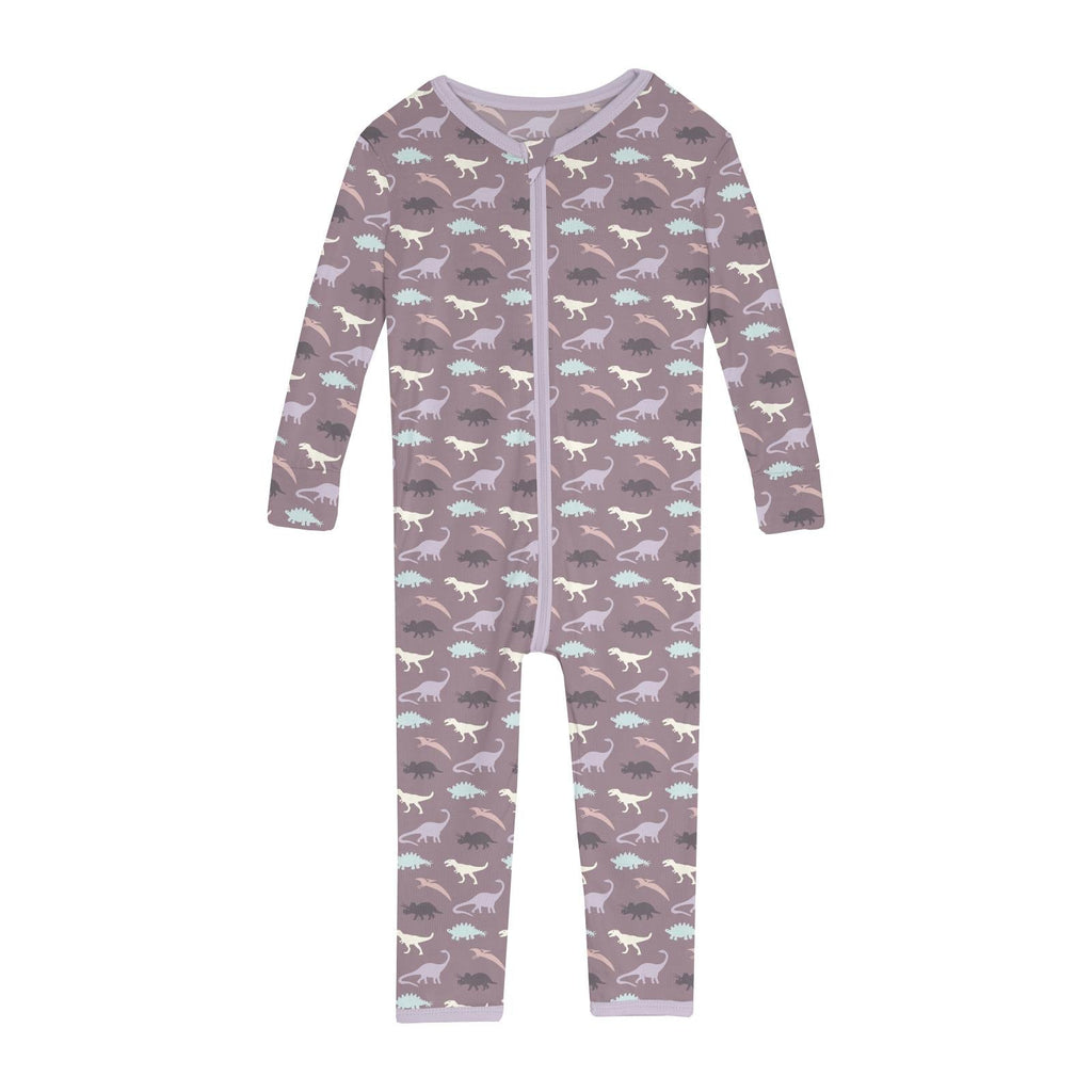 Print Convertible Sleeper with Zipper in Elderberry Tiny Dino