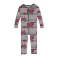 Print Convertible Sleeper with Zipper in Feather Tractors and Wheat