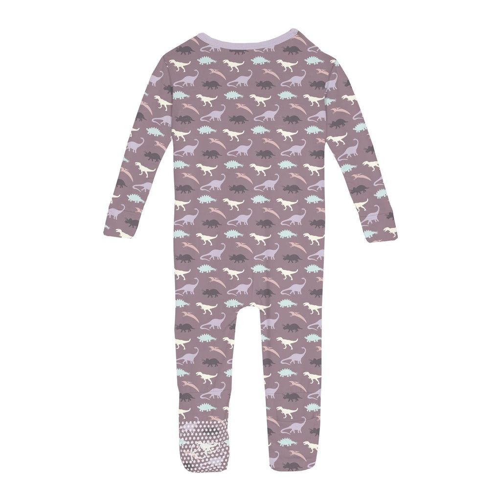 Print Convertible Sleeper with Zipper in Elderberry Tiny Dino