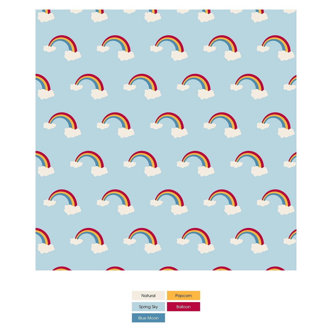 Print Convertible Sleeper with Zipper in Spring Sky Rainbows