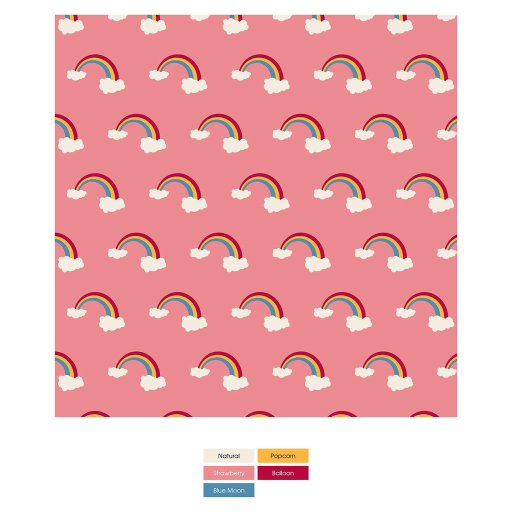 Print Convertible Sleeper with Zipper in Strawberry Rainbows