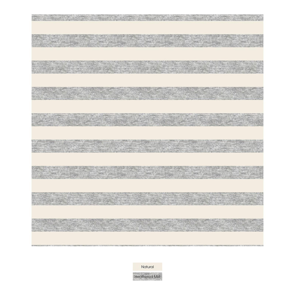 Print Convertible Sleeper with Zipper in Heathered Mist Sweet Stripe