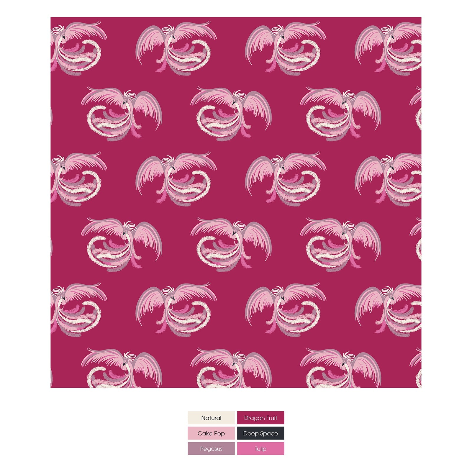Print Coverall with 2 Way Zipper in Dragon Fruit Phoenix