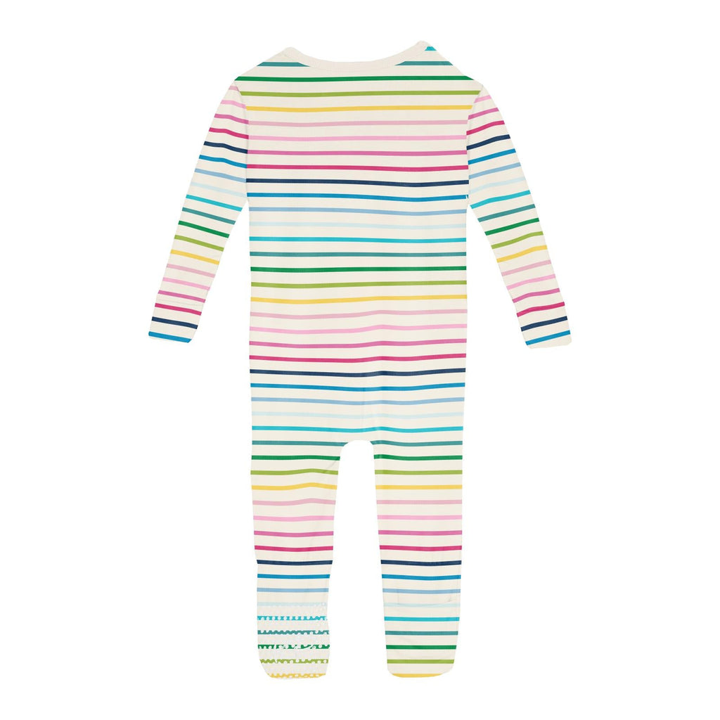 Print Convertible Sleeper with Zipper in Happy Stripe