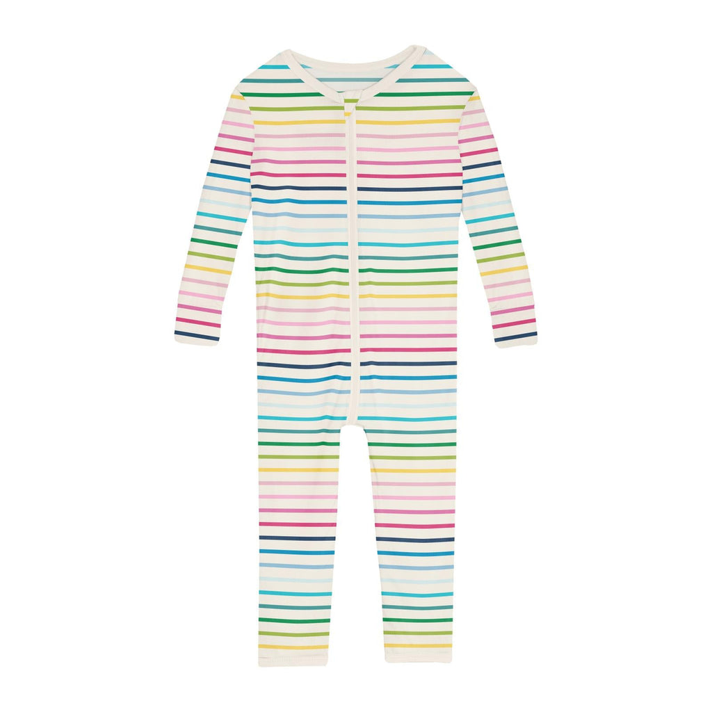 Print Convertible Sleeper with Zipper in Happy Stripe