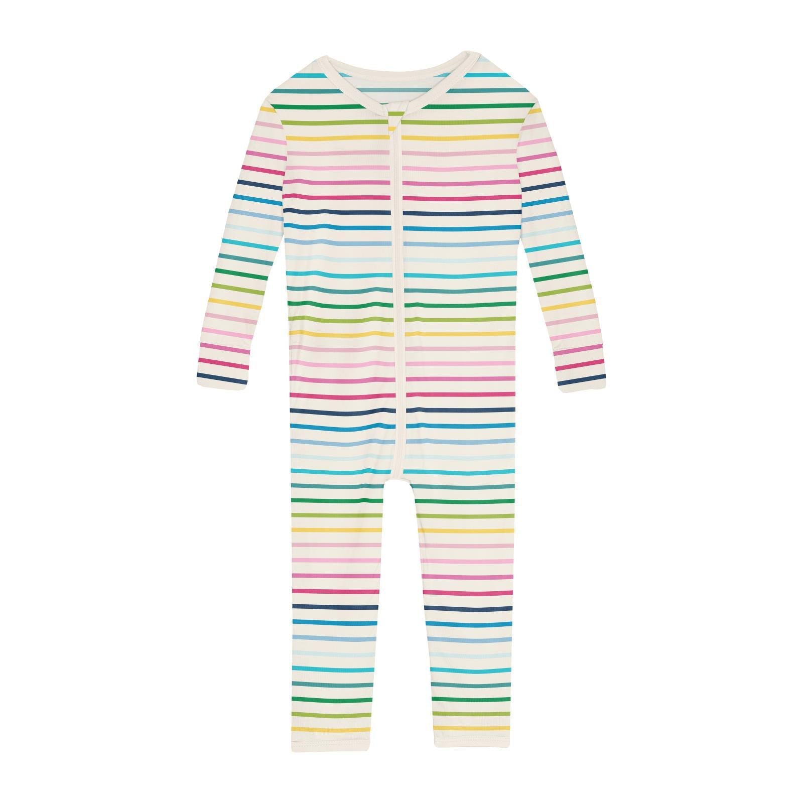 Print Convertible Sleeper with Zipper in Happy Stripe