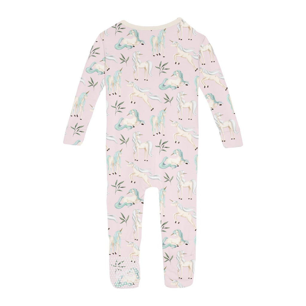 Print Convertible Sleeper with Zipper in Shrinking Violet Sleeping Unicorns