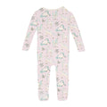 Print Convertible Sleeper with Zipper in Shrinking Violet Sleeping Unicorns