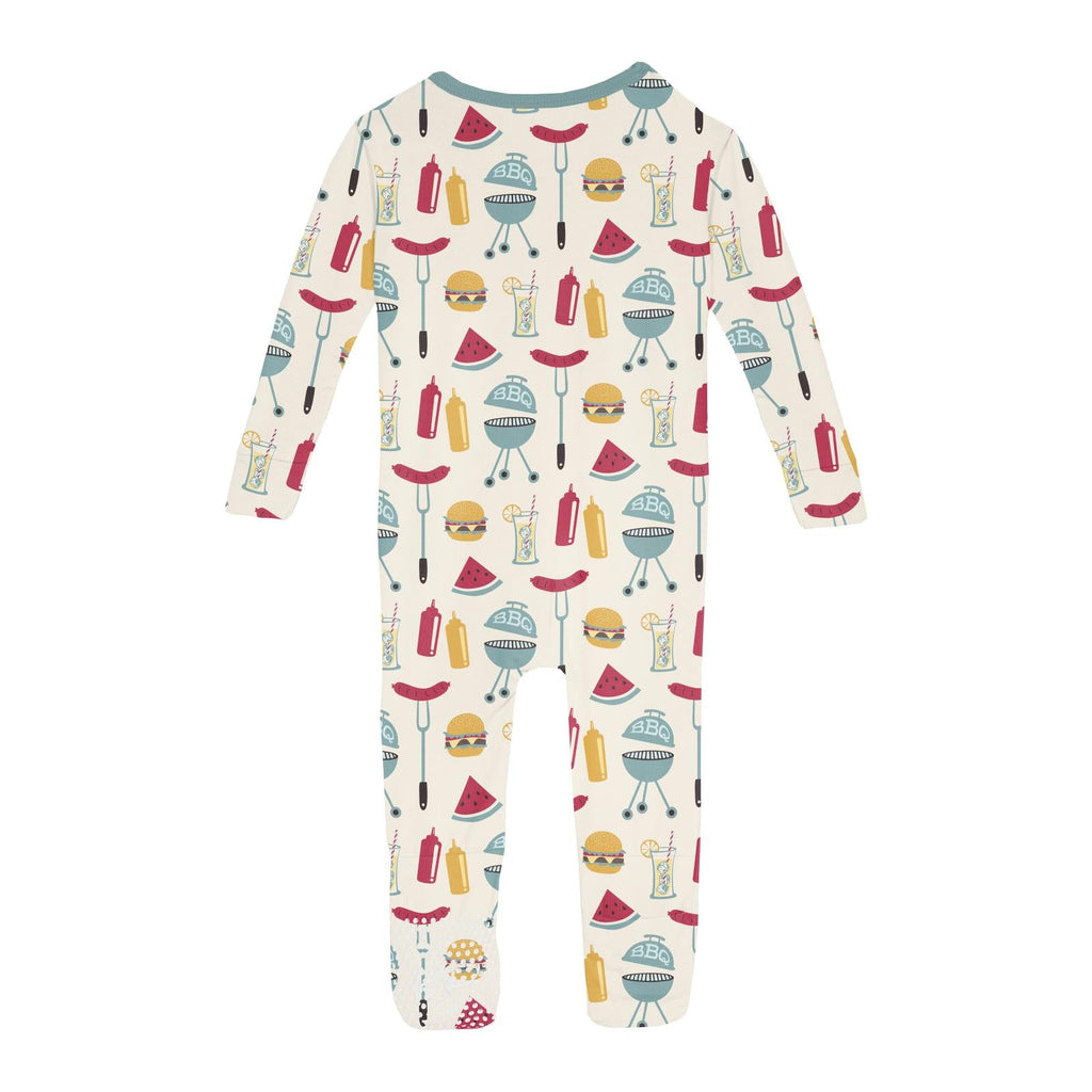 Print Convertible Sleeper with Zipper in Natural BBQ