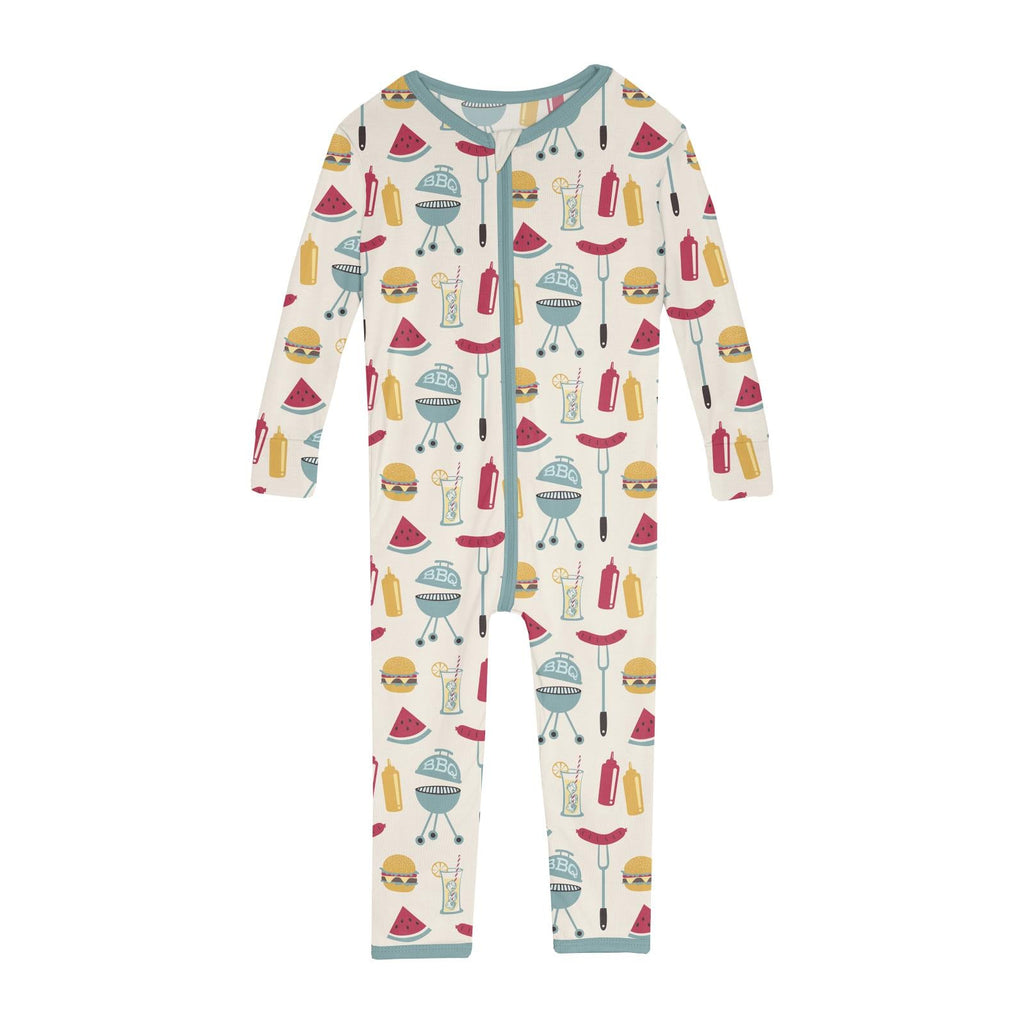 Print Convertible Sleeper with Zipper in Natural BBQ