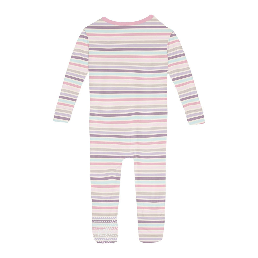 Print Convertible Sleeper with Zipper in Ice Cream Stripe