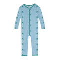 Print Convertible Sleeper with Zipper in Seaside Blue Frogs & Flies