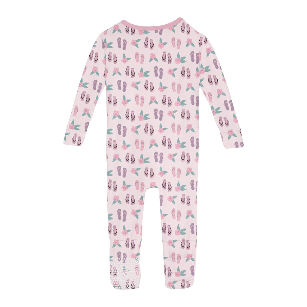 Print Convertible Sleeper with Zipper in Shrinking Violet Flip Flops and Flowers