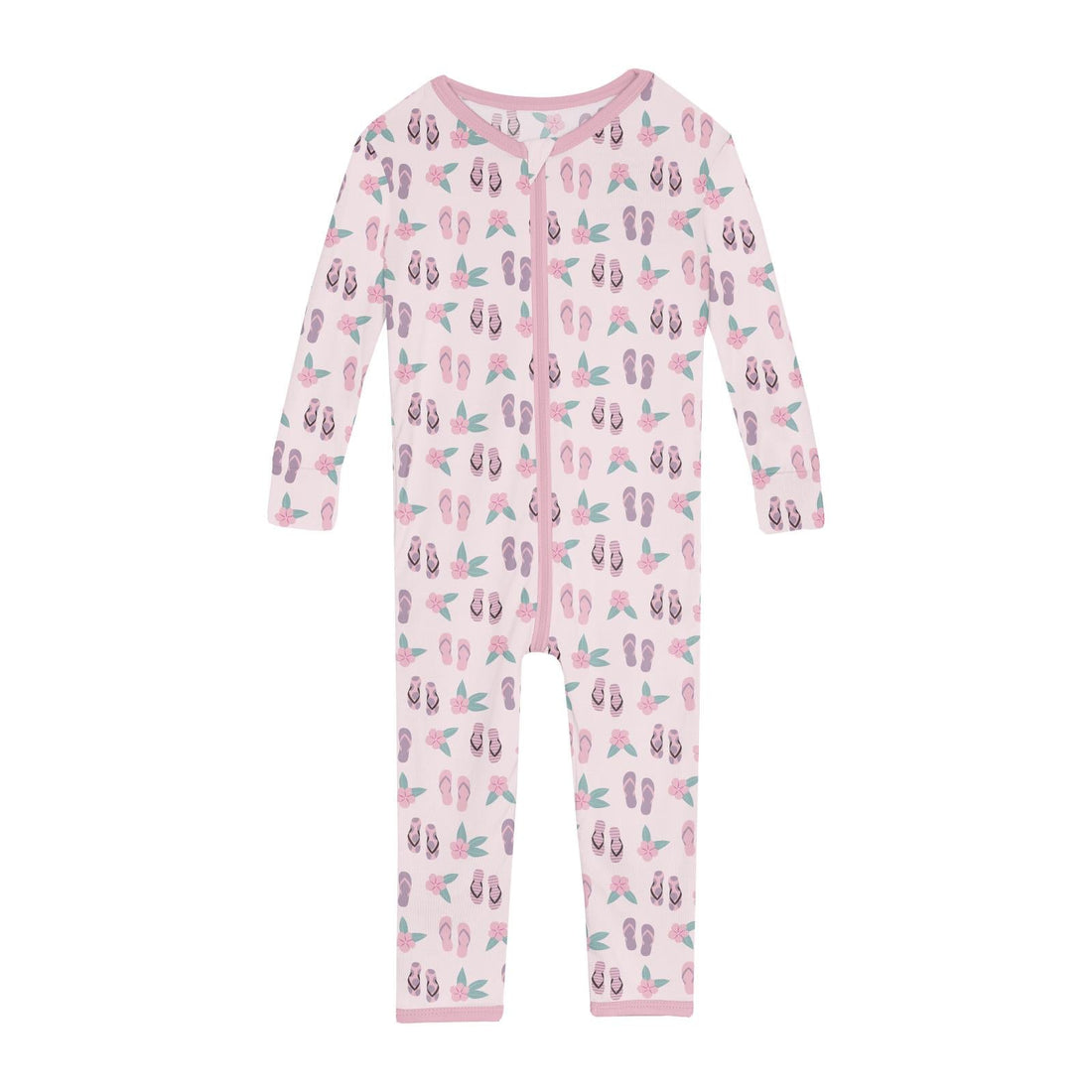 Print Convertible Sleeper with Zipper in Shrinking Violet Flip Flops and Flowers