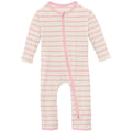 Print Coverall with 2 Way Zipper in Lotus Sweet Stripe