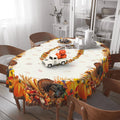 yrhsnclsdg Thanksgiving Tablecloth Fall Tablecloth Oval 60x102 Inch Autumn Harvest Turkey Pumpkin Table Cover Waterproof for Fall Thanksgiving Dinning Table Decorations