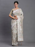 Shree Shyam Fashion Linen Cotton Beige Saree